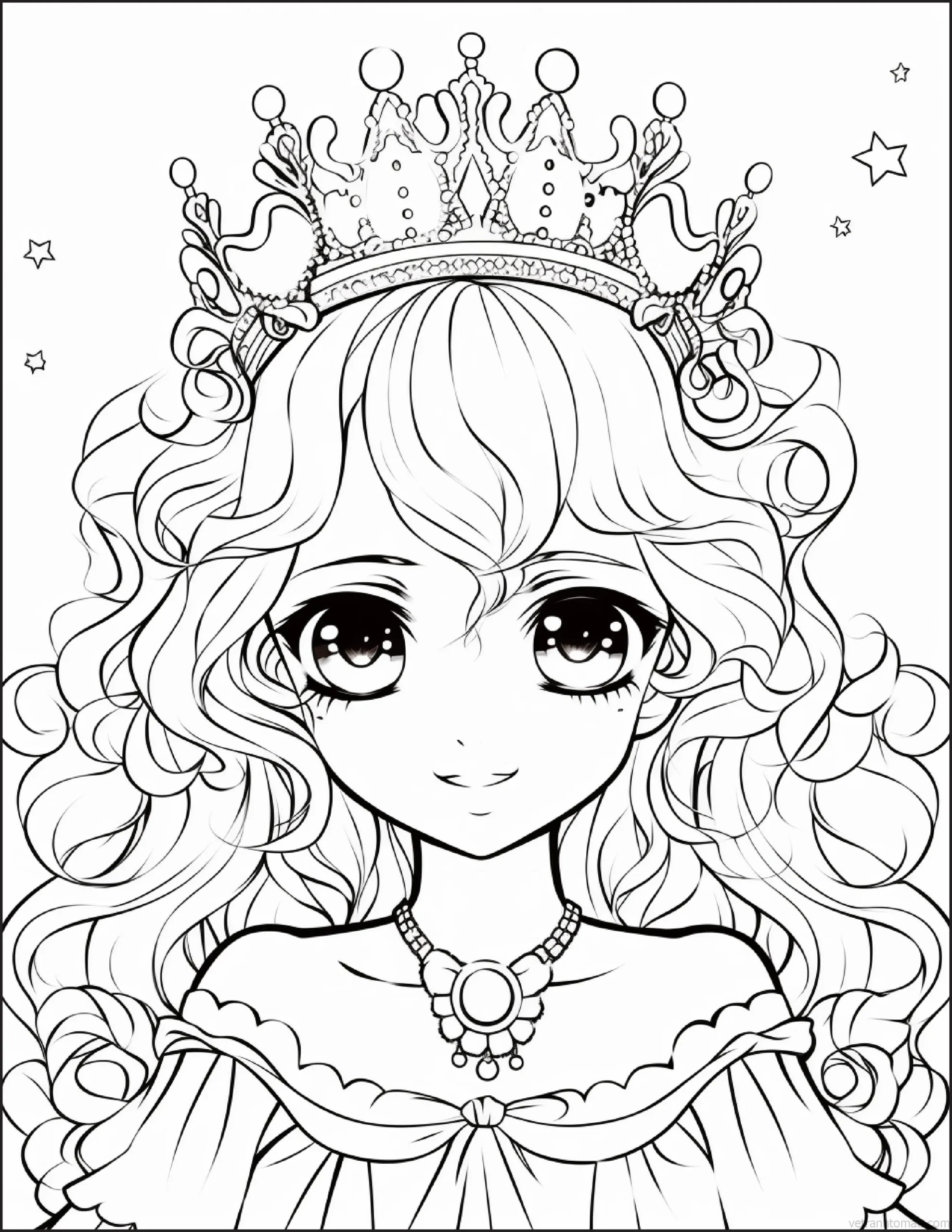 Tuyển chọn tranh tô màu công chúa dễ thương nhất 9 Tranh To Mau Cong Chua Anime Chibi Co Gai De Thuong Cho Be Tap To Mau Cho Be 2 Result