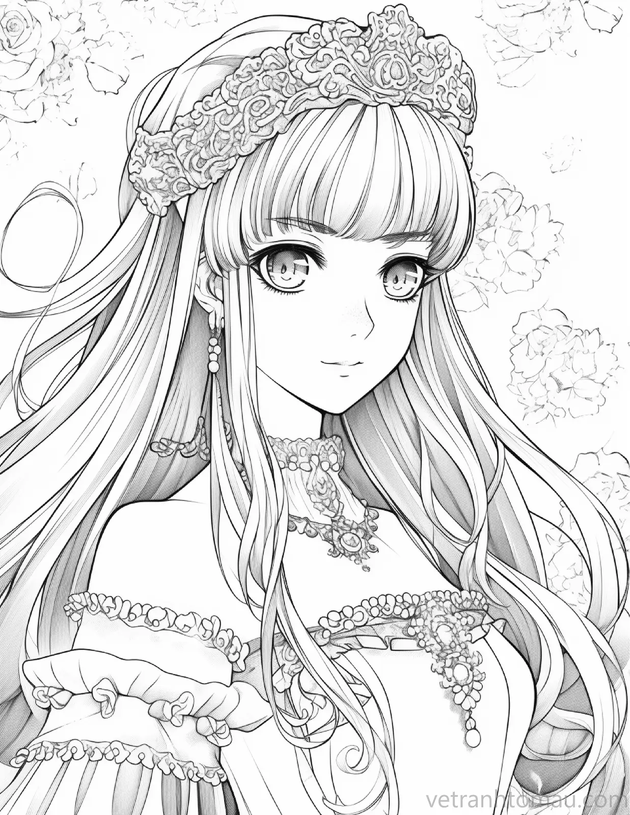 Tranh To Mau Cong Chua Anime Tuyet Dep Danh Cho Be 2 5 Result