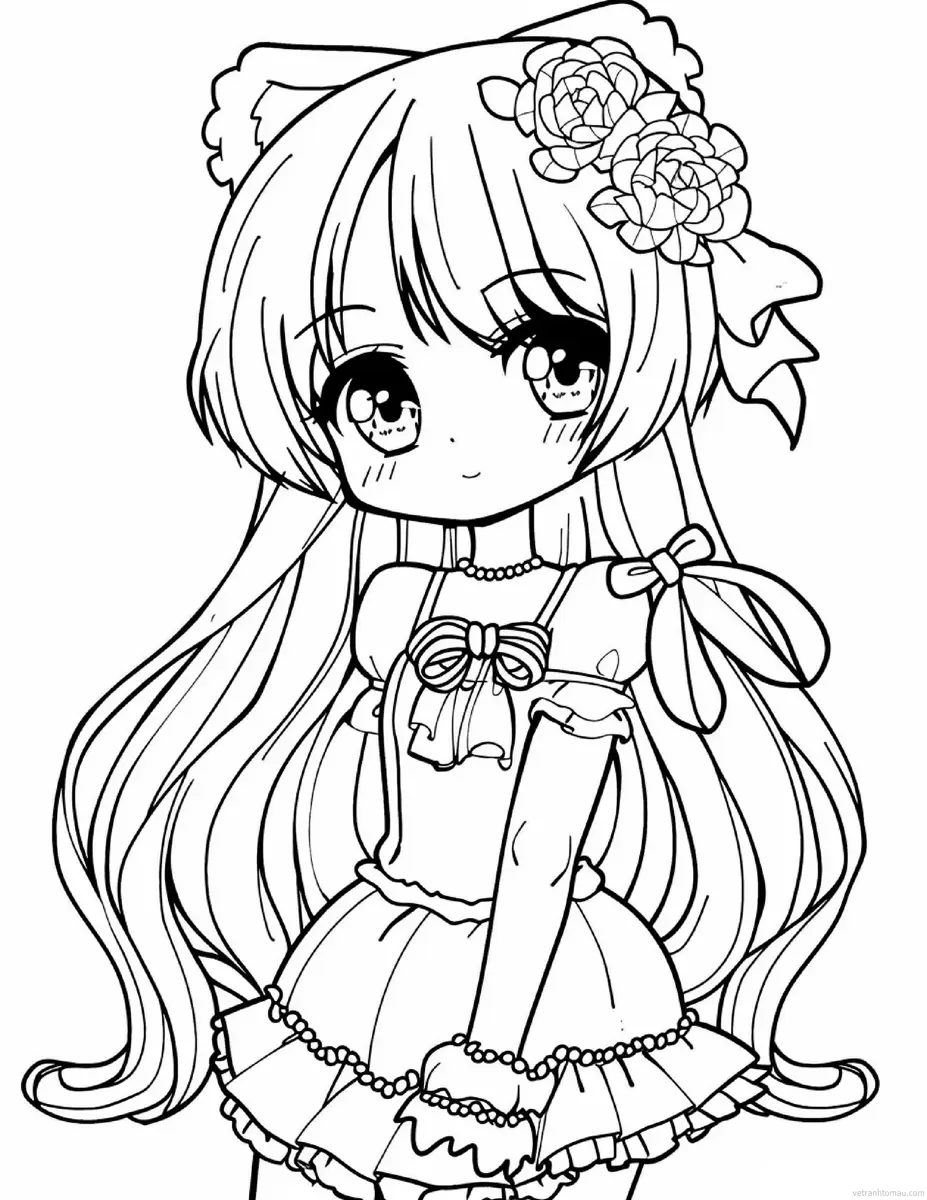 Tranh To Mau Cong Chua Chibi Dep Va De Thuong Nhat 3 Result