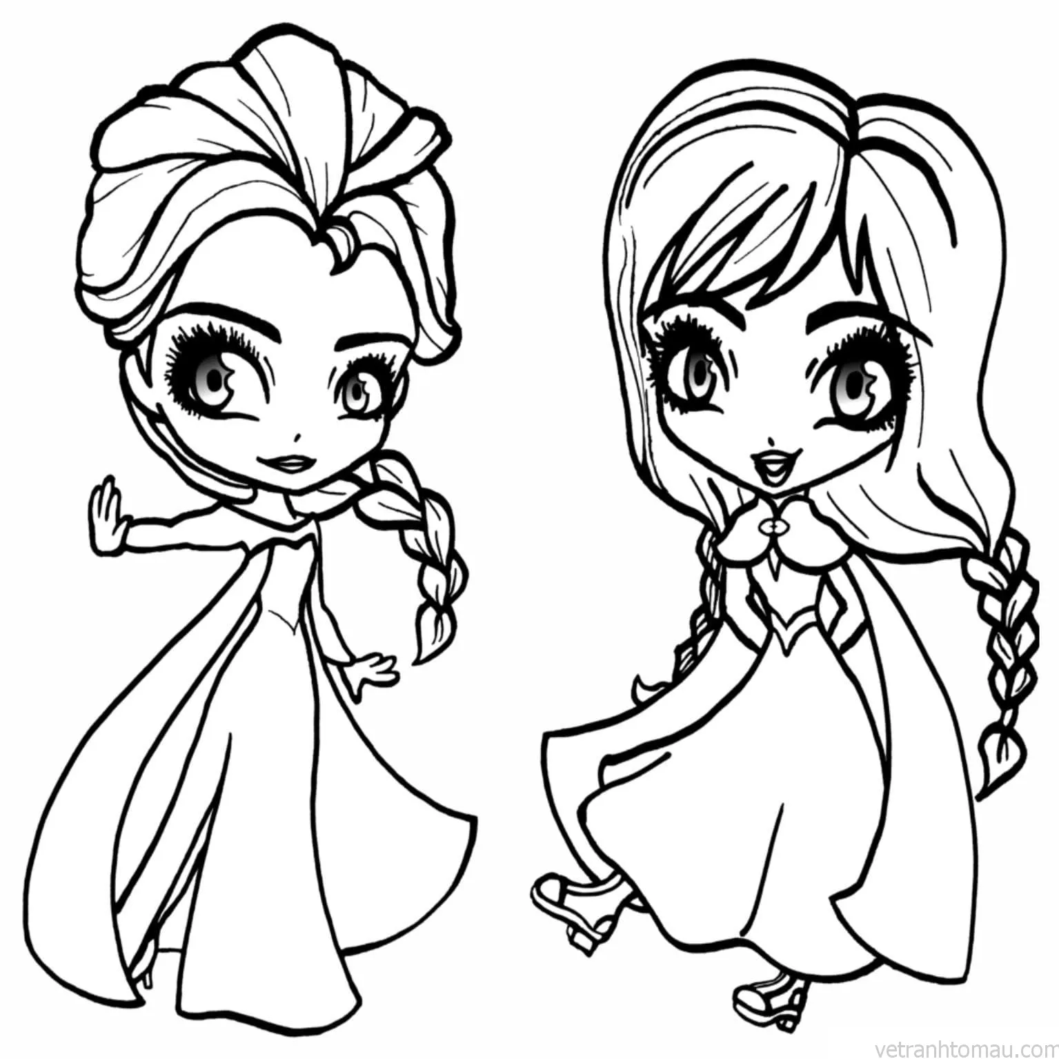Tranh tô màu công chúa chibi dễ thương siêu cute 14 Tranh To Mau Cong Chua Dep Don Gian Duoc Yeu Thich2 33 Result